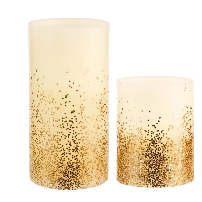 Pauleen LED-kaarsen Wax Golden Glitter - 2 stuks