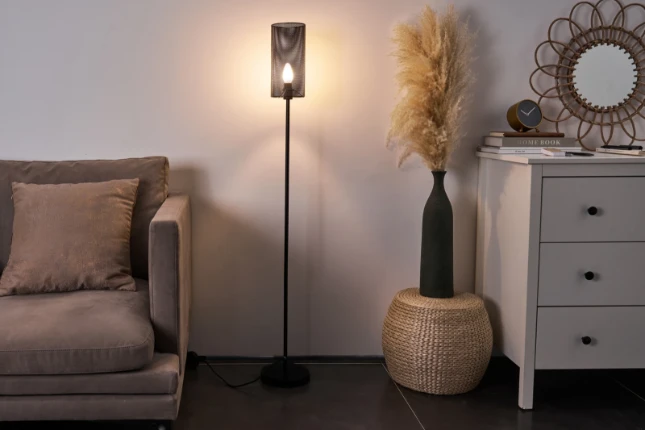 Pauleen Staande Lamp Black Mesh - Zwart