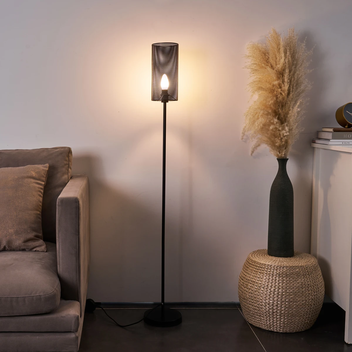 Pauleen Staande Lamp Black Mesh - Zwart