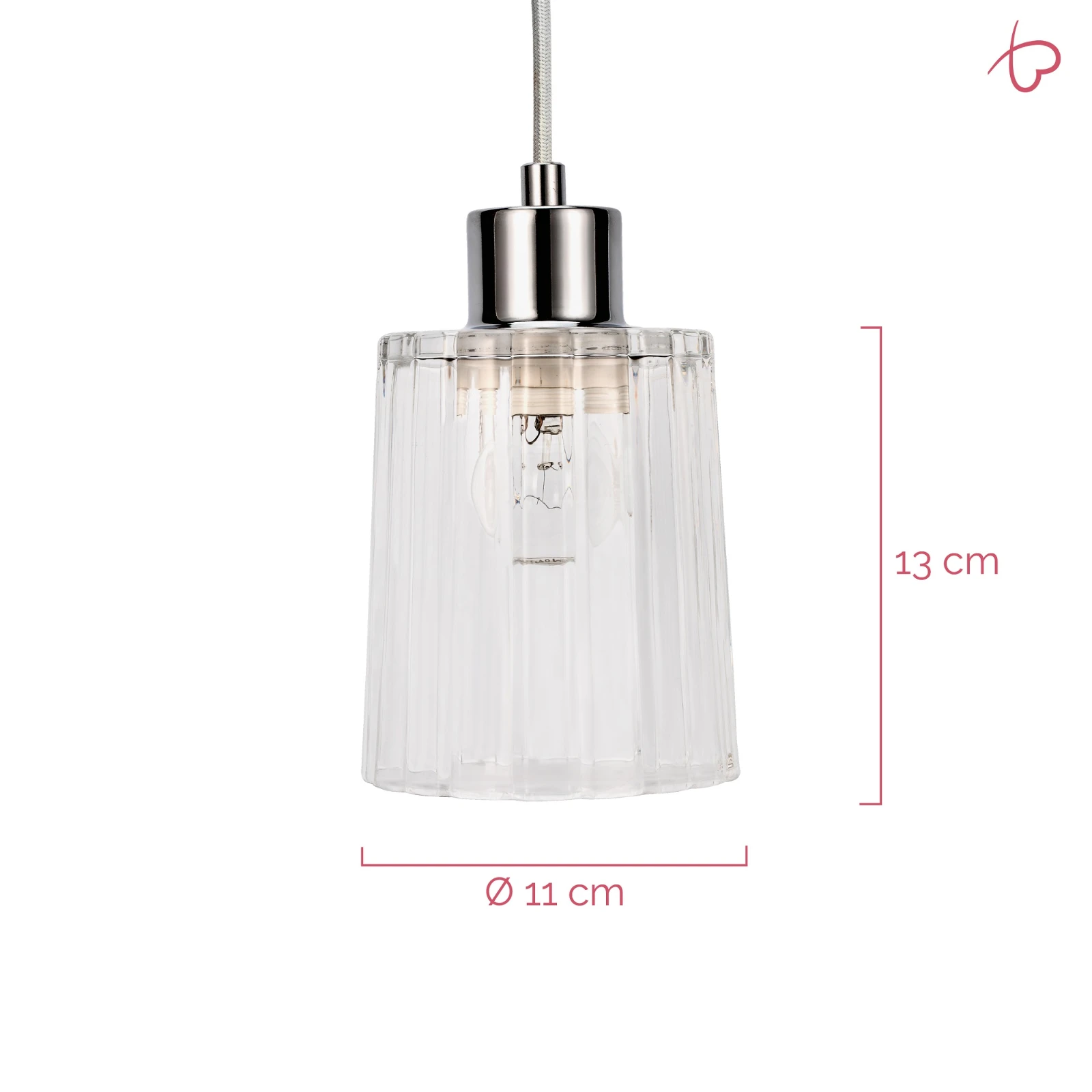 Pauleen Hanglamp Gleaming White - Helder Glas