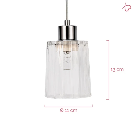 Pauleen Hanglamp Gleaming White - Helder Glas