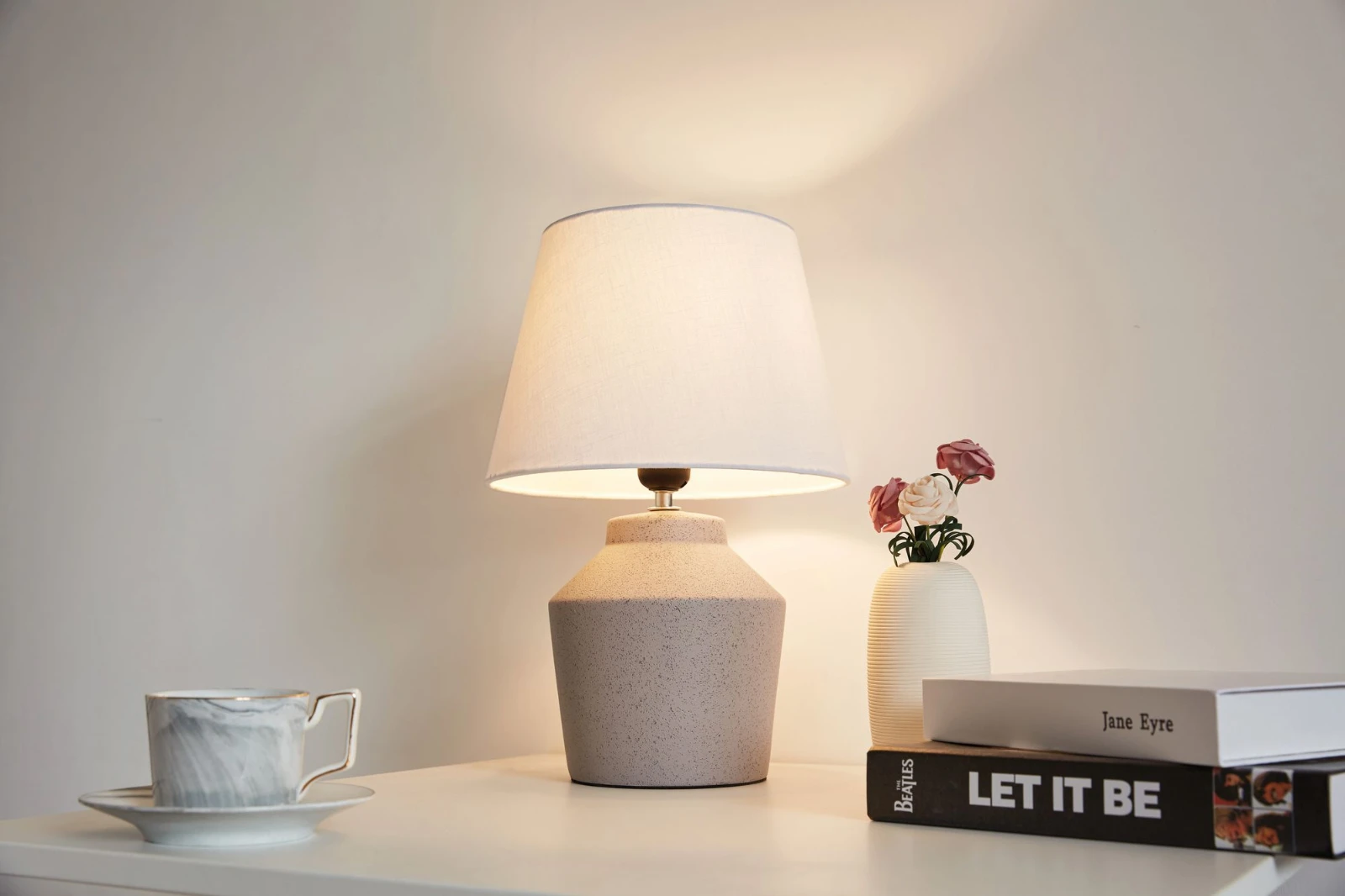 Pauleen Glowing Pearl Tafellamp whitegrey ceramic.