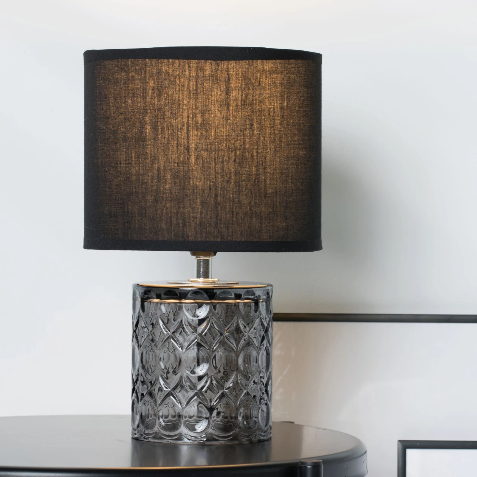 Pauleen Crystal Glow Tafellamp black-grey glas.