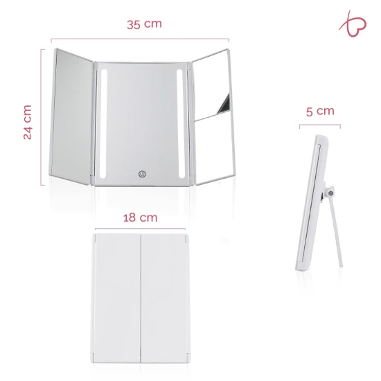 Pauleen Chique Spiegellamp USB witmatt plastic.