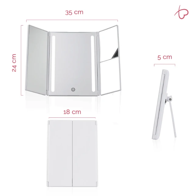 Pauleen Chique Spiegellamp USB witmatt plastic.
