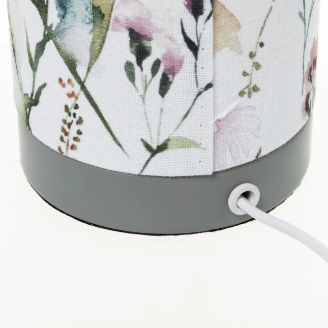 Pauleen Tafellamp beige-grey fabric-metal.
