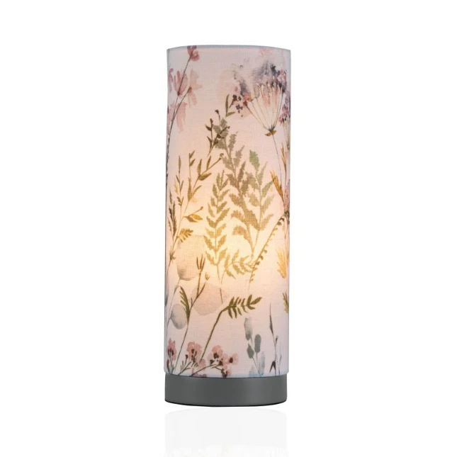 Pauleen Tafellamp beige-grey fabric-metal.
