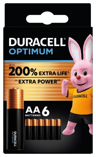 Duracell Optimum Alkaline AA-batterijen (6 stuks) Promo