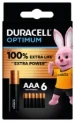 Duracell Optimum Alkaline AAA-batterijen (6 stuks) Promo