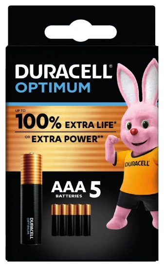 Duracell Optimum Alkaline AAA-batterijen (5 stuks)