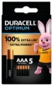 Duracell Optimum Alkaline AAA-batterijen (5 stuks)