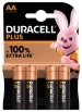 Duracell Plus Alkaline AA-batterijen (4 stuks)