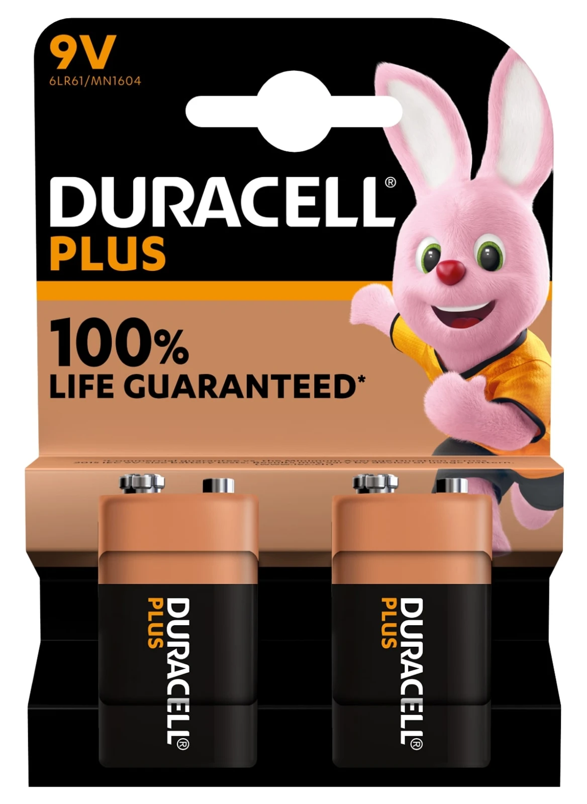 Duracell Plus Alkaline 9V batterijen (2 stuks)