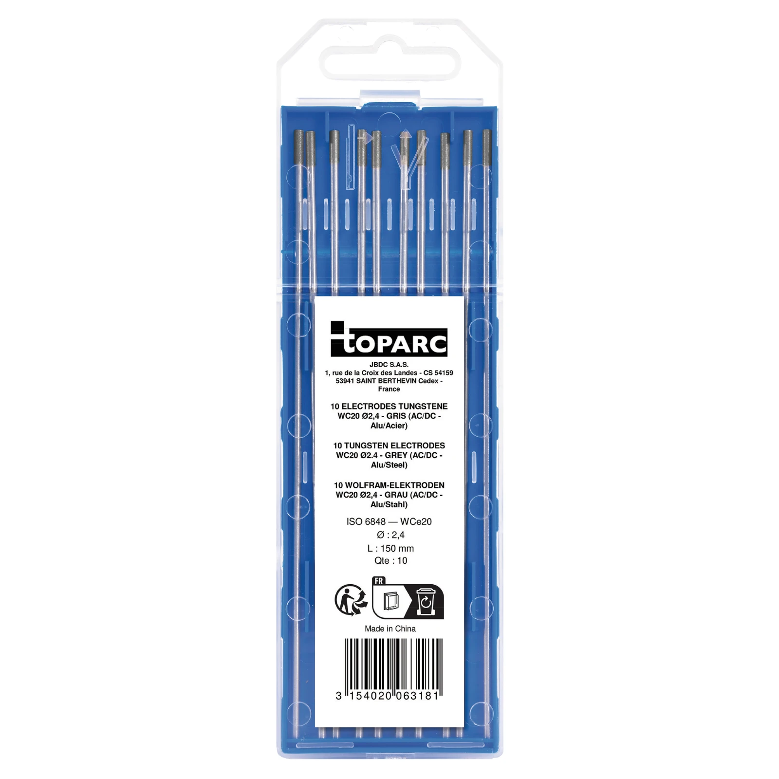 GYS WC20 Wolfraam elektroden O2.4 (10 stuks)