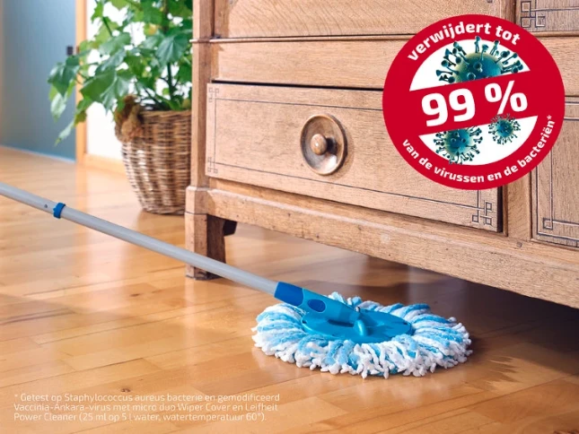 Leifheit Dweilset Clean Twist Disc Mop Ergo met wielen