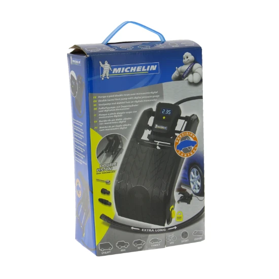 Michelin Dubbele Voetpomp met Digitale Drukmeter - 7 bar
