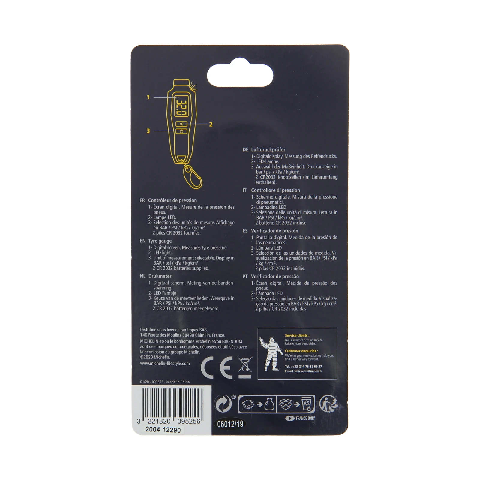 Michelin Bandenspanningsmeter Digitaal - 0,05 tot 7 bar