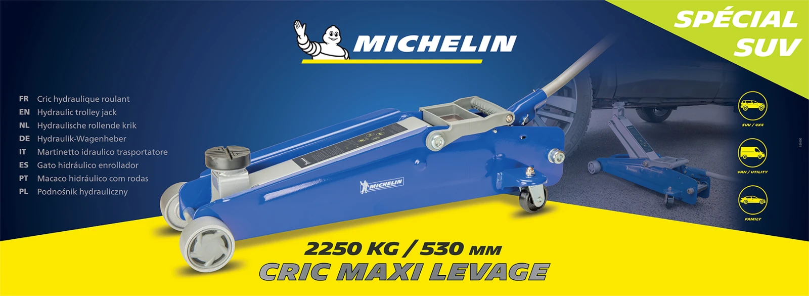 Michelin Hydraulische Krik - Garage Krik - 2,25 Ton hefvermogen