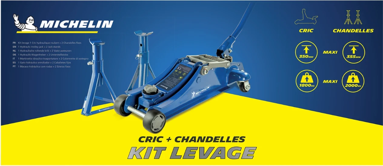 Michelin Auto Krik en Assteunen - 1,8 Ton hefvermogen