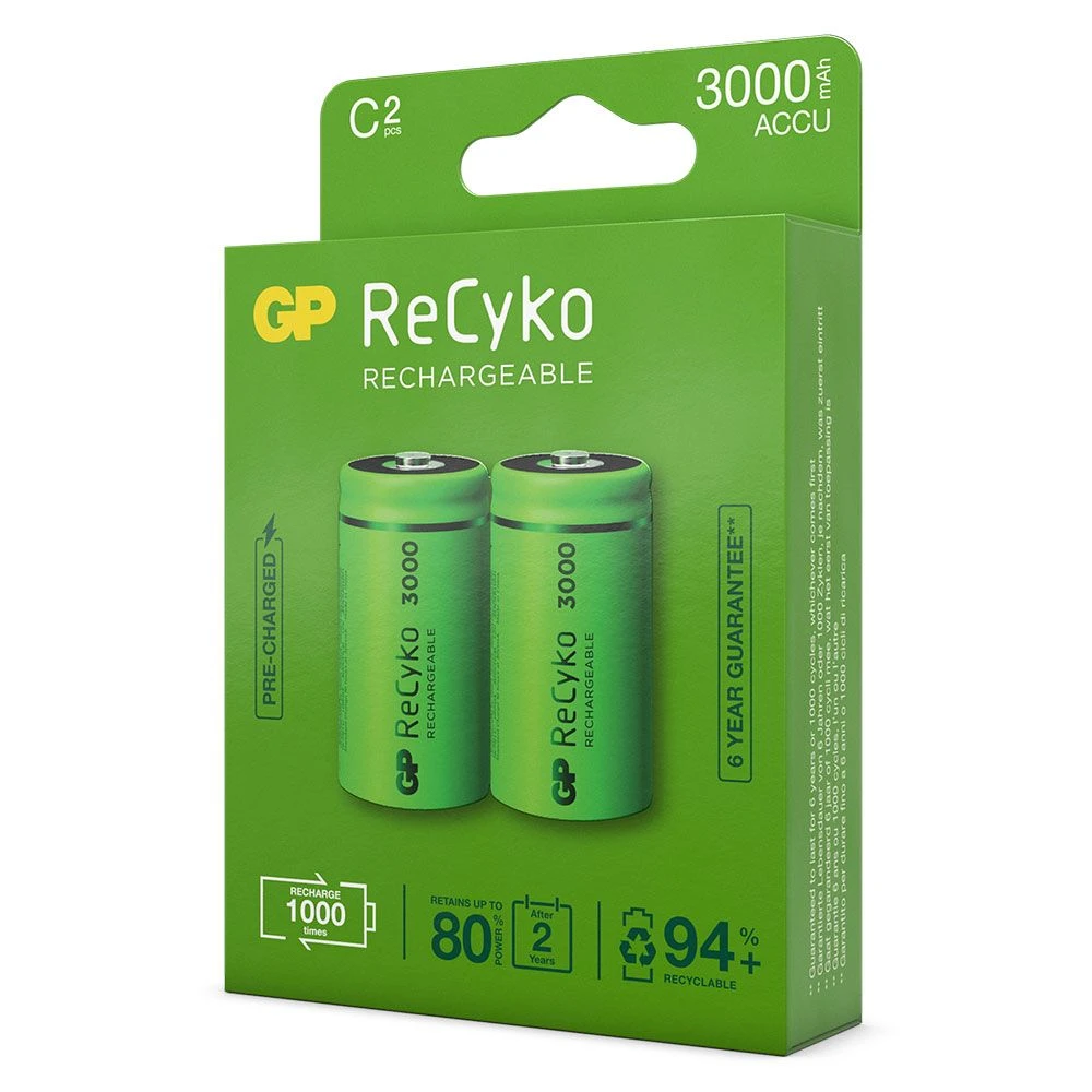 GP Oplaadbare C batterijen 3000mAh ReCyko (2 stuks)