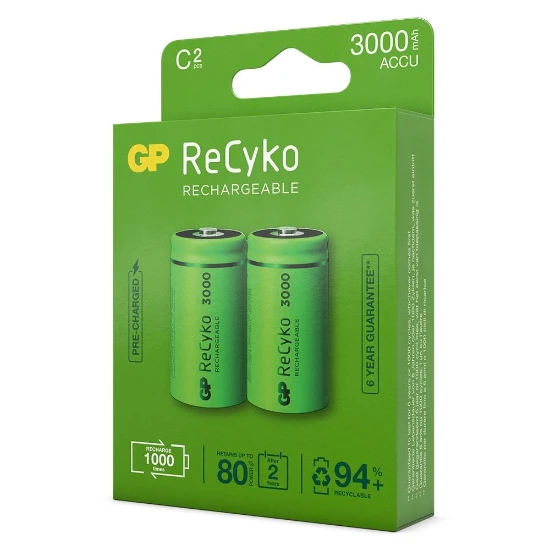 GP Oplaadbare C batterijen 3000mAh ReCyko (2 stuks)