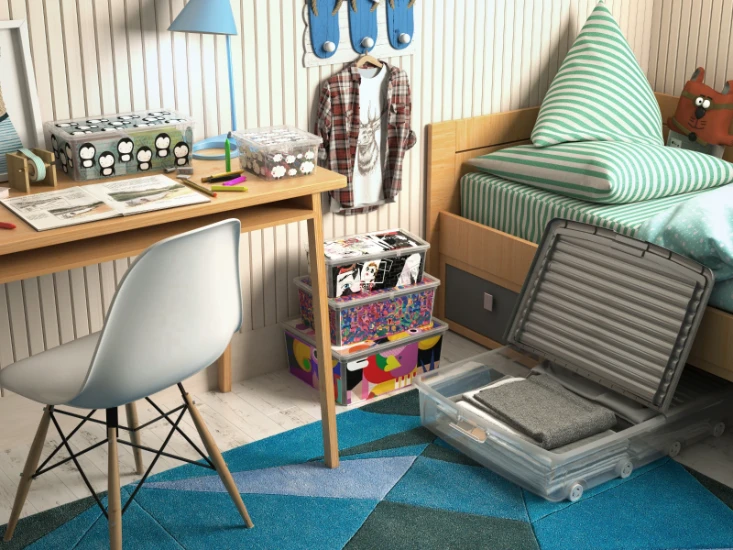 KIS W Onderbedbox Opbergbox XL - 55L- met deksel