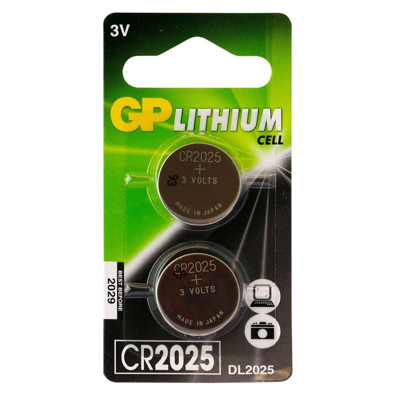 GP CR2025 Lithium knoopcel 3V (2 stuks)