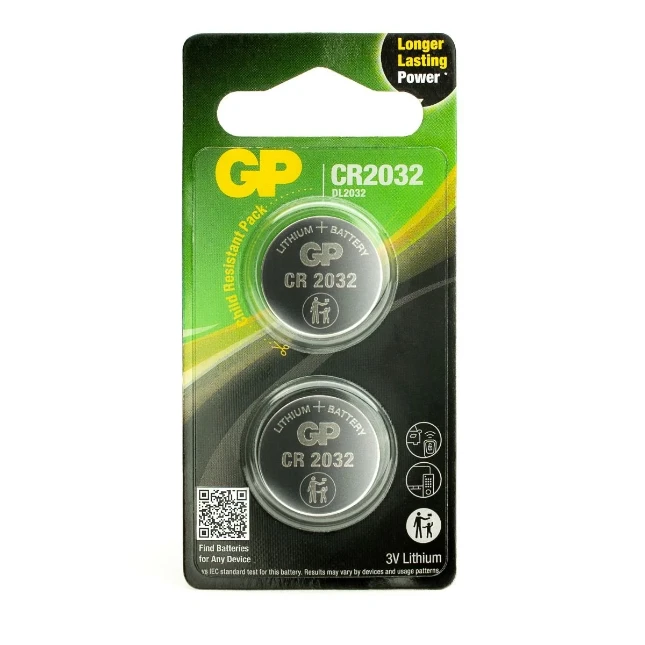 GP CR2032 Lithium knoopcel 3V (2 stuks)