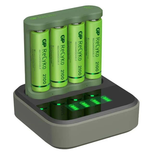 GP USB batterijlader ReCyko 4x AA 2100 mAh + docking station