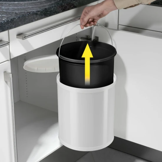 Hailo inbouwemmer compact-box m 15L - staal - wit