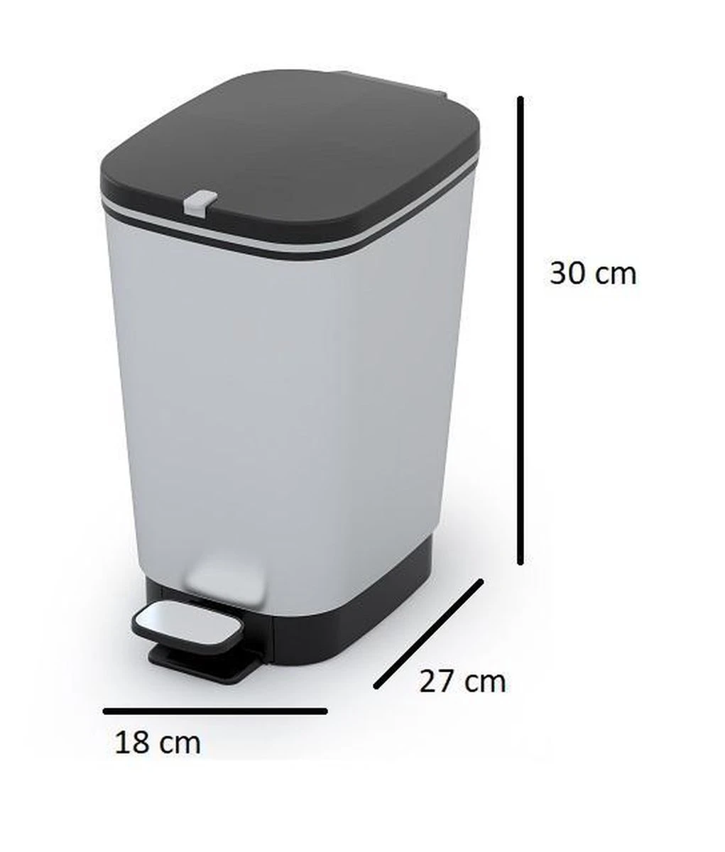 Kis Chic Bin Pedaalemmer - 10L - zilver