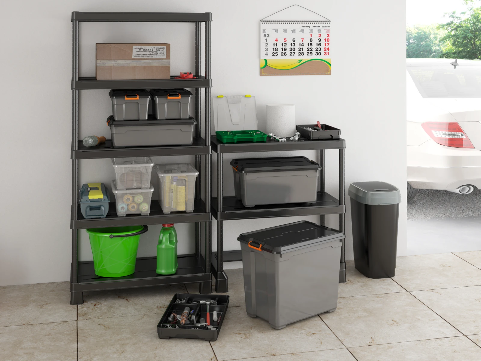Kis Dual Swing Prullenbak - 50L - zwart