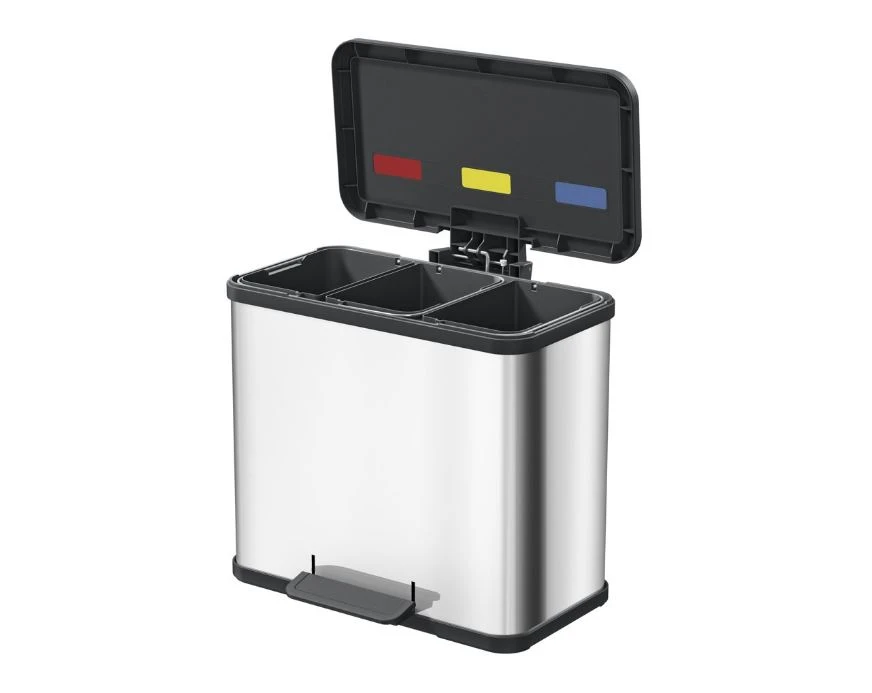 Hailo Pedaalemmer Öko trio Plus L zilver 3x9L