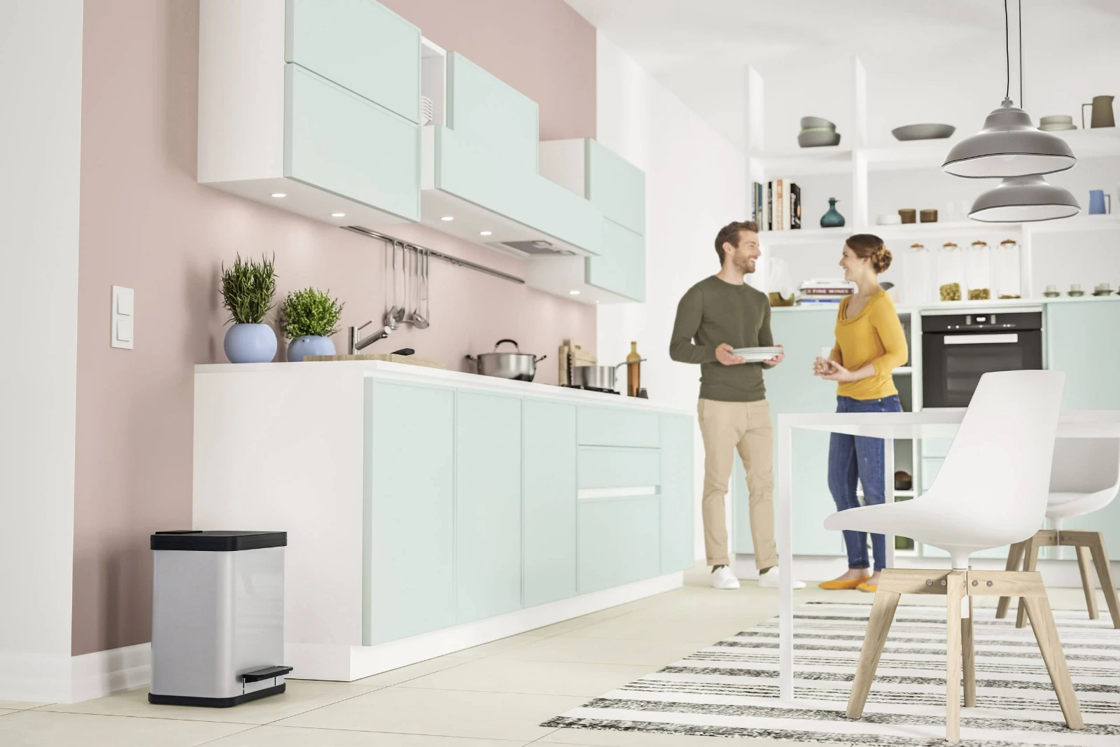 Hailo Pedaalemmer Öko duo Plus M RVS 2x9L