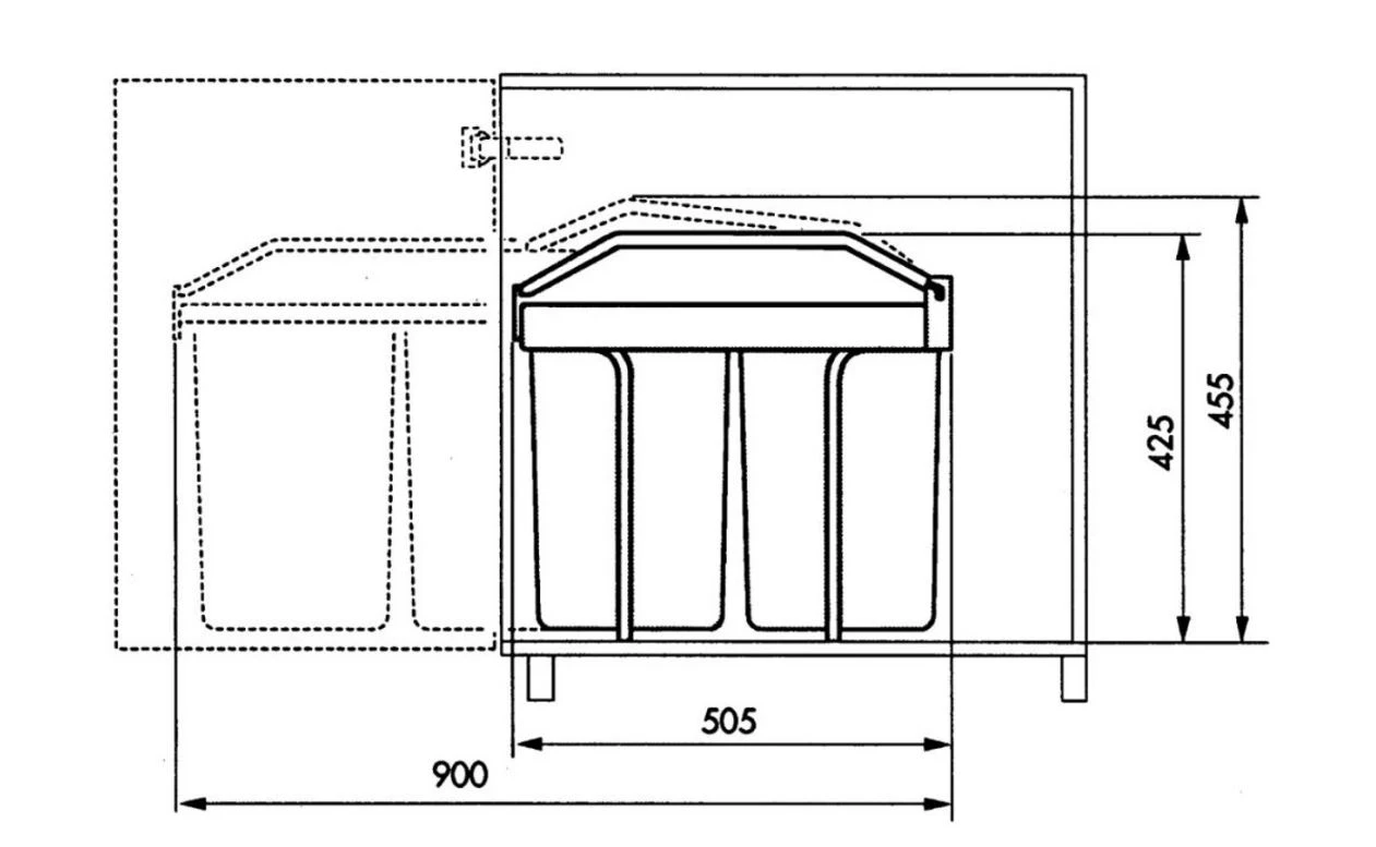 Hailo Afvalscheidingssysteem Multi-Box duo L inbouw
