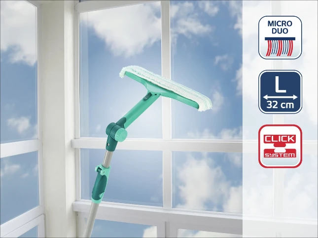 Leifheit Raamwisser 4-in-1 met telescoopsteel en draaibare kop
