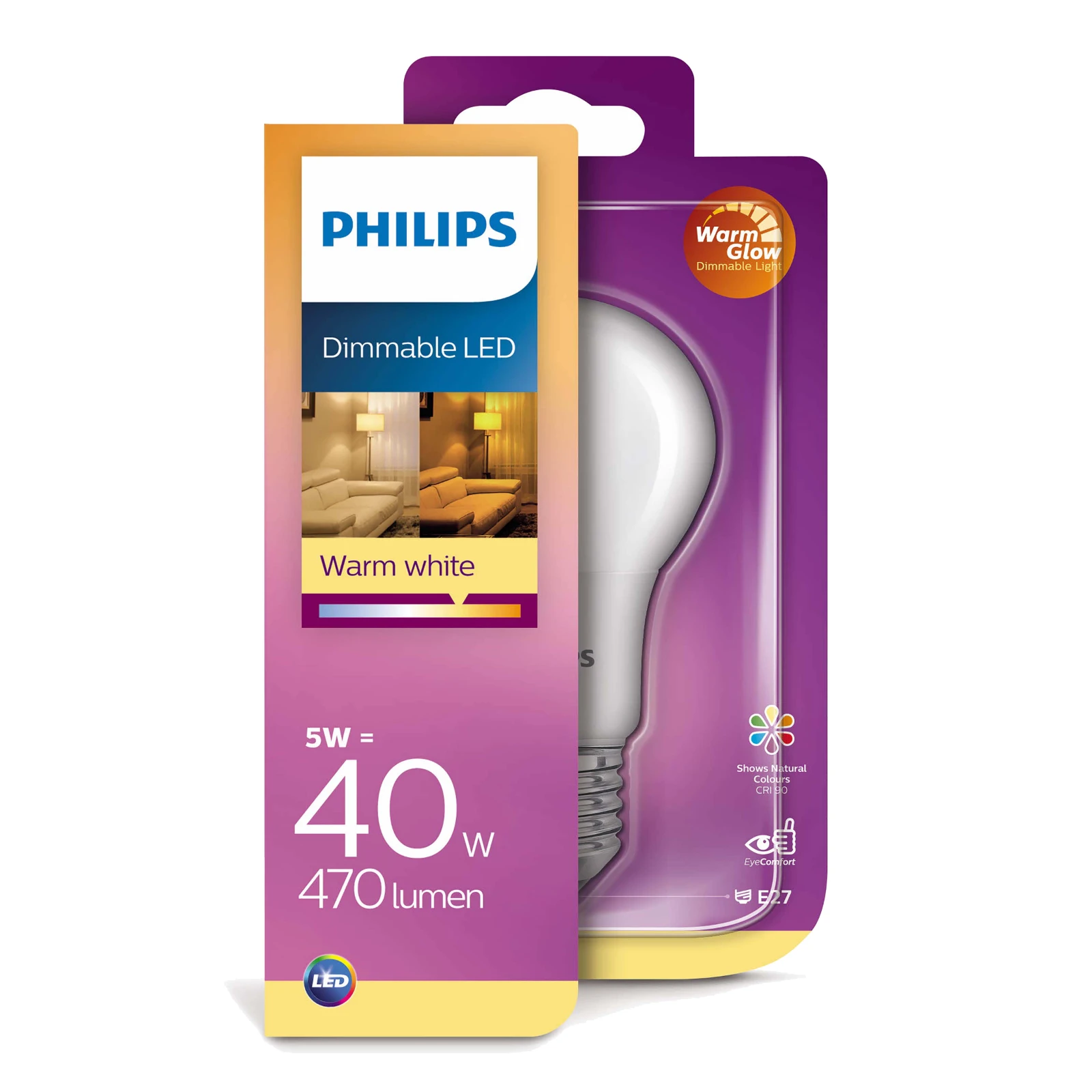 Philips LED Lamp 40W A60 E27 927
