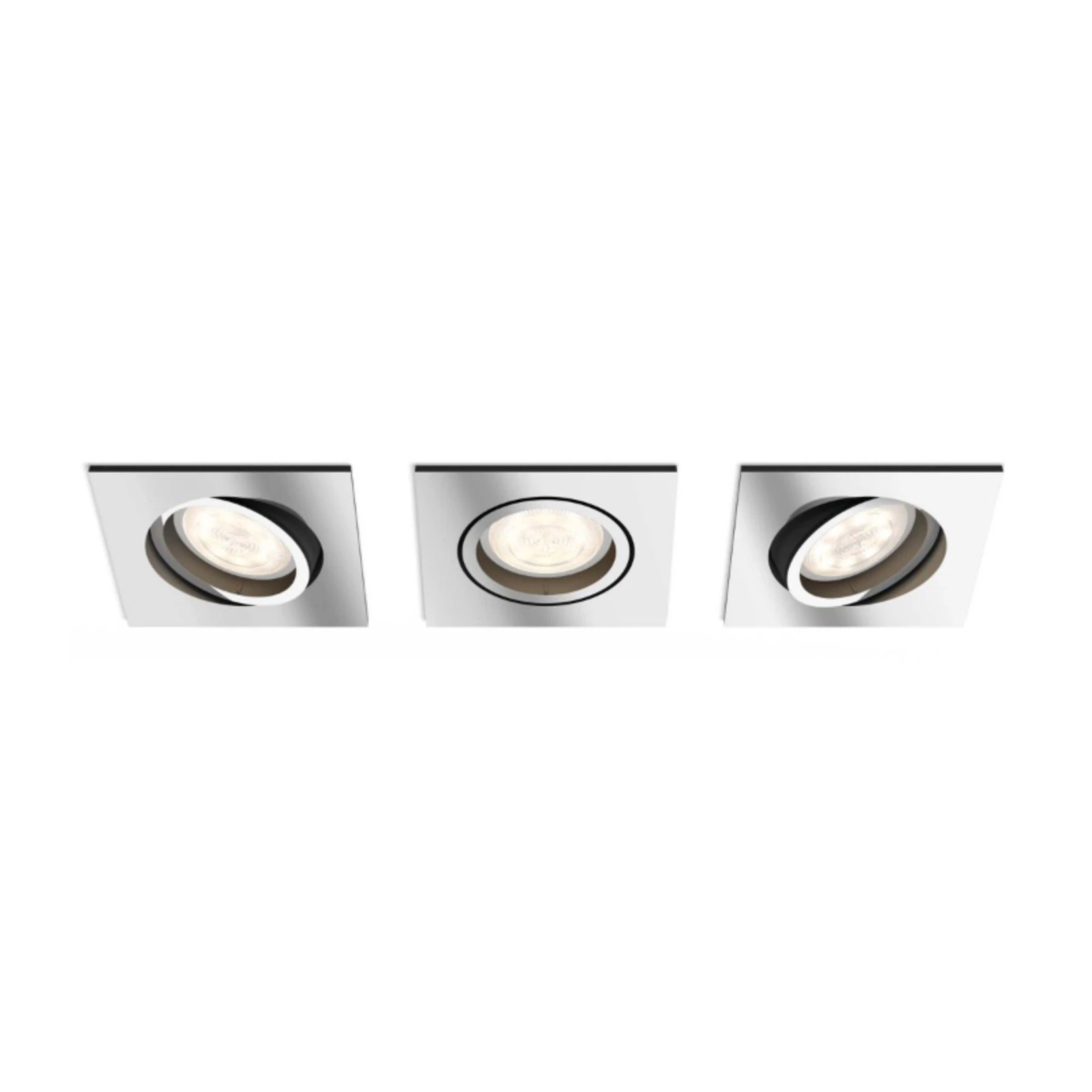 Philips LED-inbouwspot Shellbark vierkant 4.5W chroom (3 stuks)