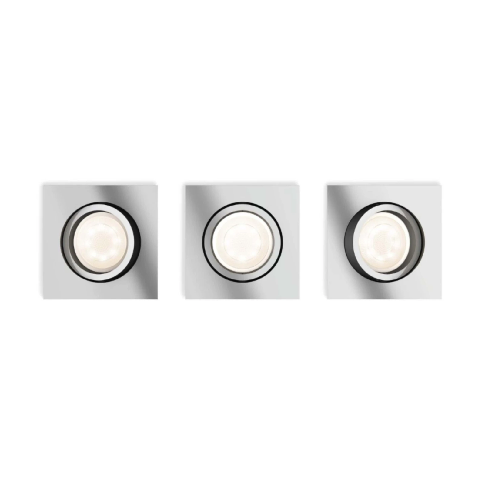 Philips LED-inbouwspot Shellbark vierkant 4.5W chroom (3 stuks)