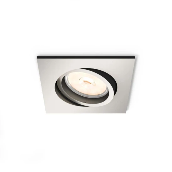 Philips LED-inbouwspot Donegal vierkant 5.5W mat chroom