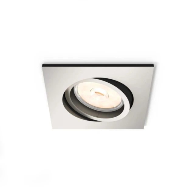 Philips LED-inbouwspot Donegal vierkant 5.5W mat chroom