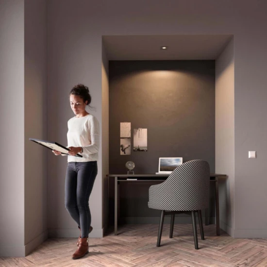 Philips LED-inbouwspot Donegal vierkant 5.5W mat chroom