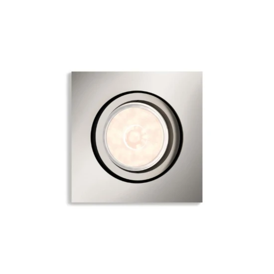 Philips LED-inbouwspot Donegal vierkant 5.5W mat chroom