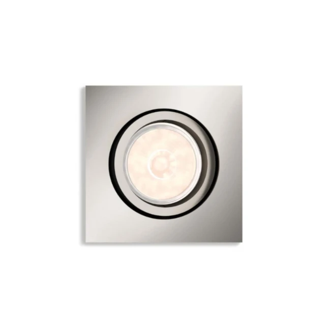 Philips LED-inbouwspot Donegal vierkant 5.5W mat chroom