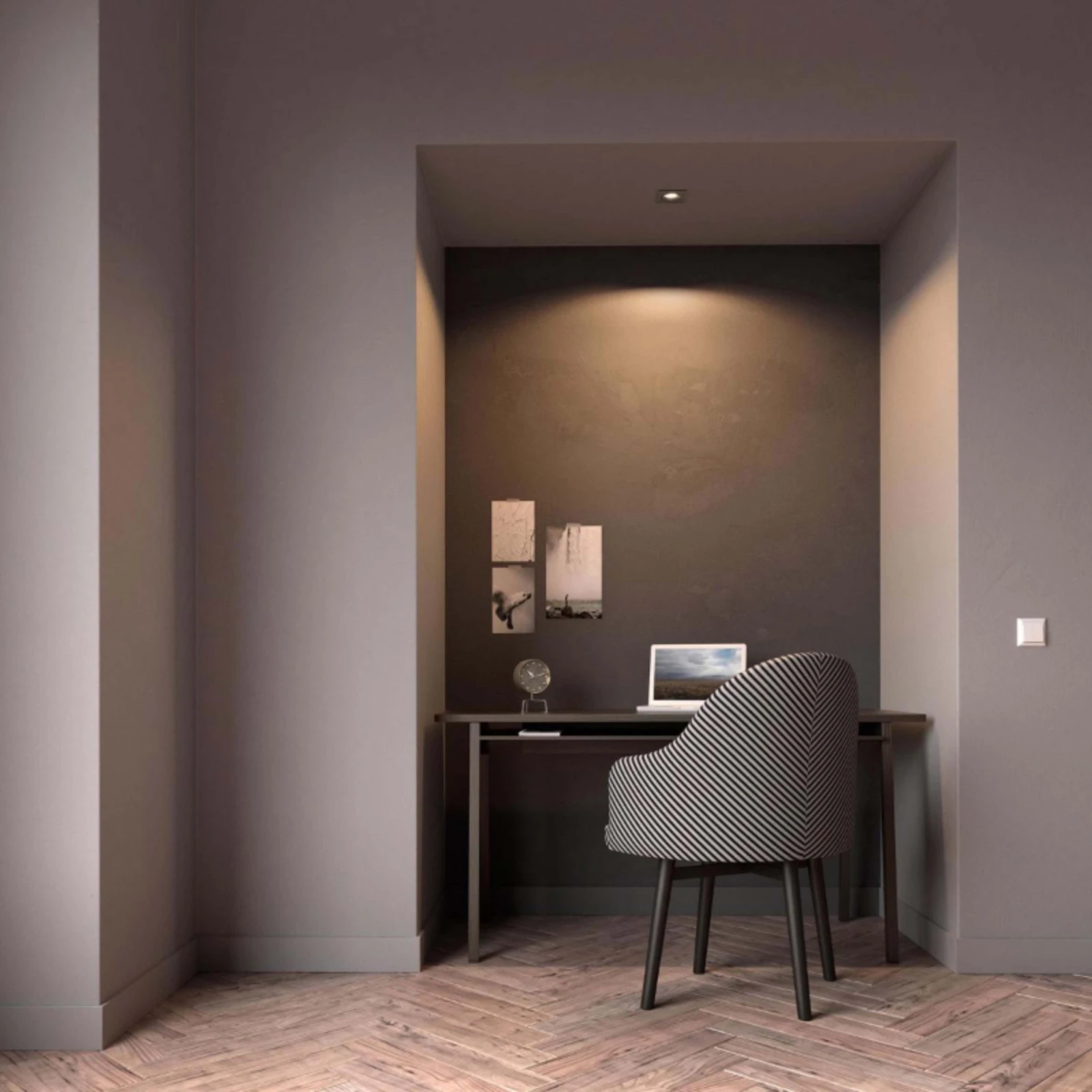 Philips LED-inbouwspot Donegal vierkant 5.5W mat chroom