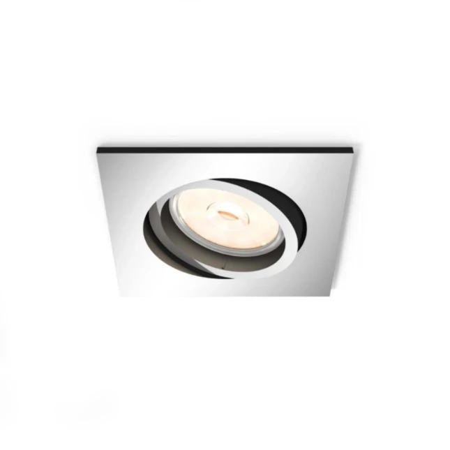 Philips LED-inbouwspot Donegal vierkant 5.5W chroom