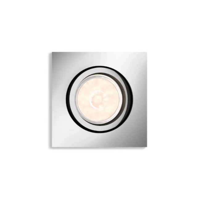 Philips LED-inbouwspot Donegal vierkant 5.5W chroom