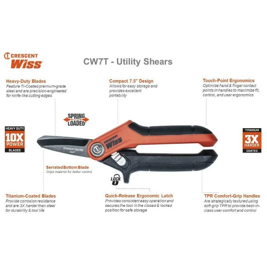 Wiss Multifunctionele schaar RVS en titanium