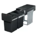 Hailo inbouwemmer eco-line duo L 2x14L - staal
