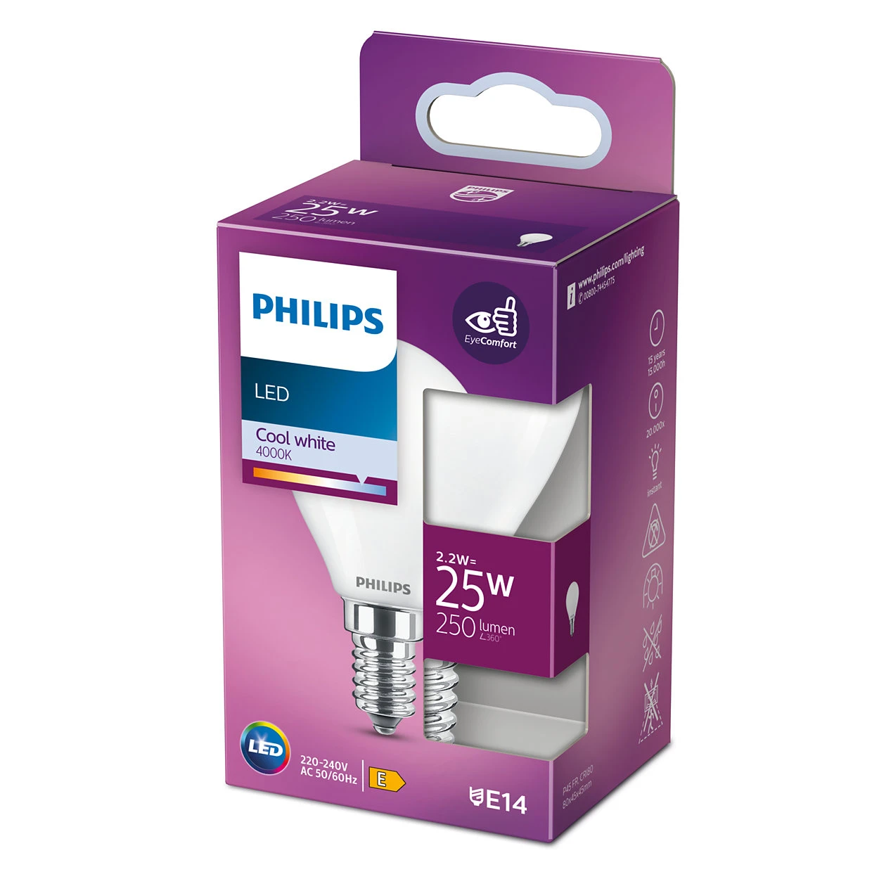 Philips LED classic 25W E14 CW P45 FR ND 1PF-10